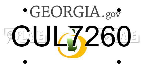 CUL7260 Georgia License Plate