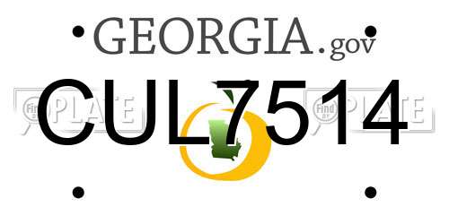 CUL7514 Georgia License Plate