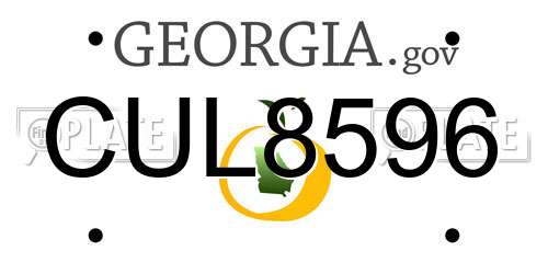 CUL8596 Georgia License Plate