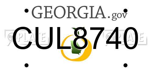 CUL8740 Georgia License Plate