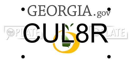 CUL8R Georgia License Plate