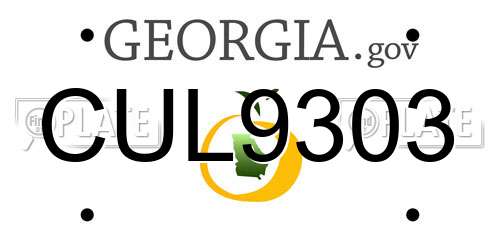 CUL9303 Georgia License Plate