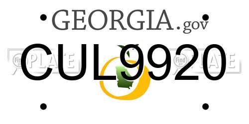 CUL9920 Georgia License Plate