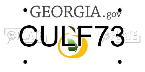CULF73 Georgia License Plate