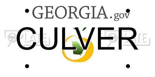 CULVER Georgia License Plate
