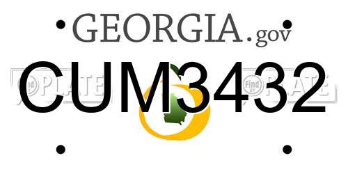 CUM3432 Georgia License Plate
