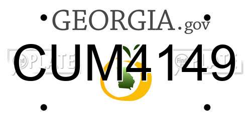 CUM4149 Georgia License Plate