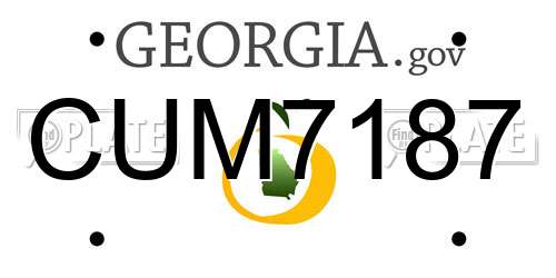 CUM7187 Georgia License Plate