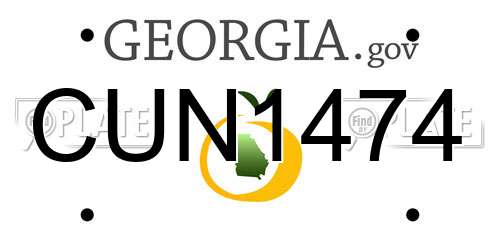CUN1474 Georgia License Plate