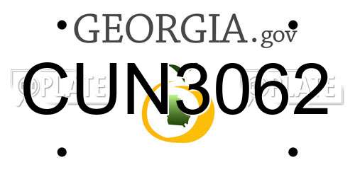 CUN3062 Georgia License Plate