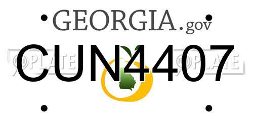 CUN4407 Georgia License Plate