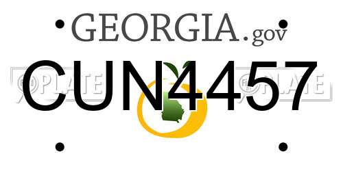 CUN4457 Georgia License Plate