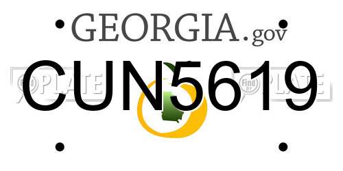 CUN5619 Georgia License Plate