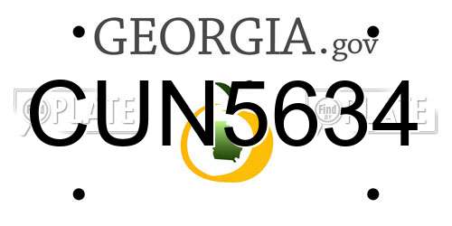 CUN5634 Georgia License Plate