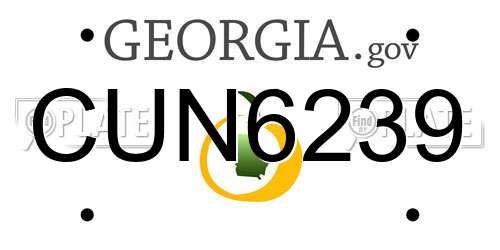 CUN6239 Georgia License Plate
