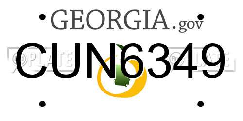 CUN6349 Georgia License Plate