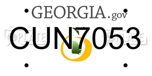CUN7053 Georgia License Plate