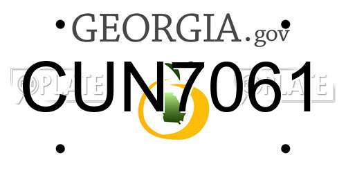 CUN7061 Georgia License Plate
