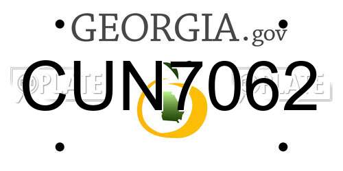 CUN7062 Georgia License Plate