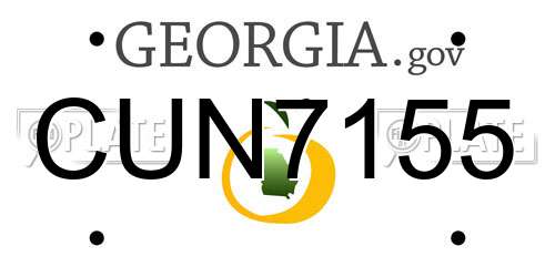 CUN7155 Georgia License Plate