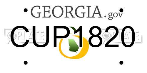 CUP1820 Georgia License Plate