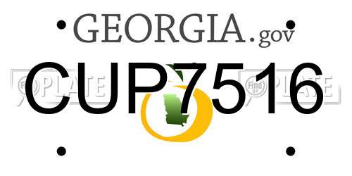 CUP7516 Georgia License Plate