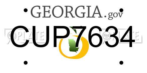 CUP7634 Georgia License Plate