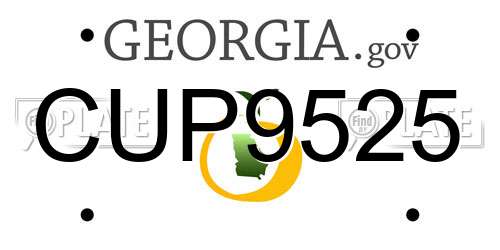 CUP9525 Georgia License Plate