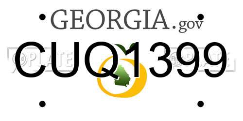 CUQ1399 Georgia License Plate