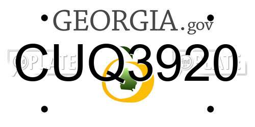 CUQ3920 Georgia License Plate