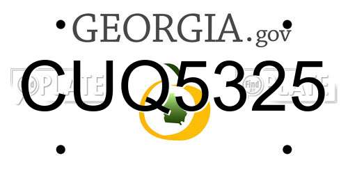 CUQ5325 Georgia License Plate