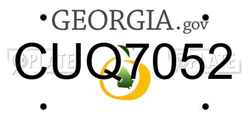 CUQ7052 Georgia License Plate