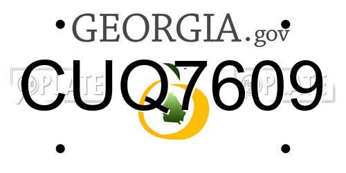 CUQ7609 Georgia License Plate