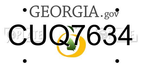 CUQ7634 Georgia License Plate