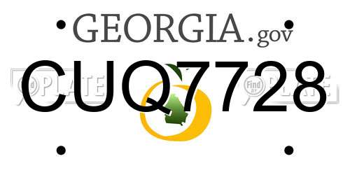 CUQ7728 Georgia License Plate