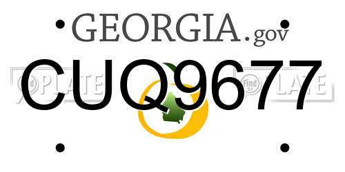 CUQ9677 Georgia License Plate