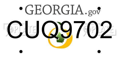 CUQ9702 Georgia License Plate