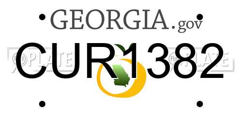 CUR1382 Georgia License Plate