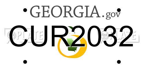 CUR2032 Georgia License Plate