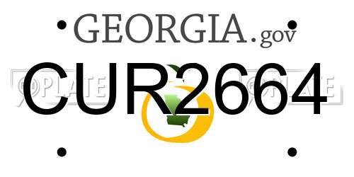 CUR2664 Georgia License Plate