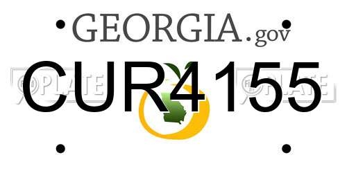 CUR4155 Georgia License Plate