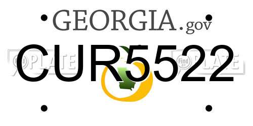 CUR5522 Georgia License Plate