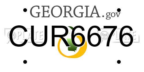 CUR6676 Georgia License Plate