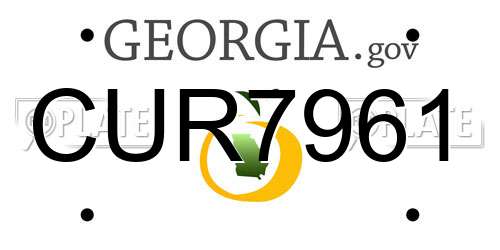 CUR7961 Georgia License Plate