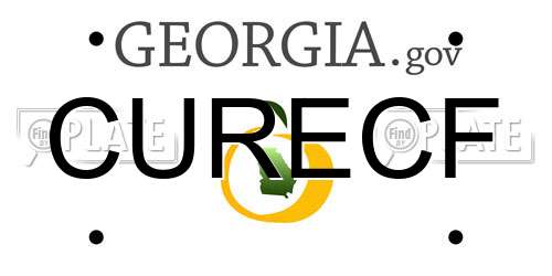 CURECF Georgia License Plate