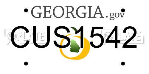 CUS1542 Georgia License Plate