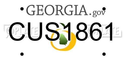 CUS1861 Georgia License Plate