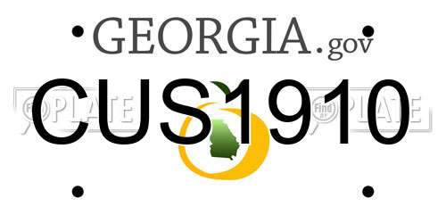 CUS1910 Georgia License Plate