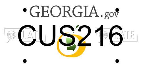 CUS216 Georgia License Plate