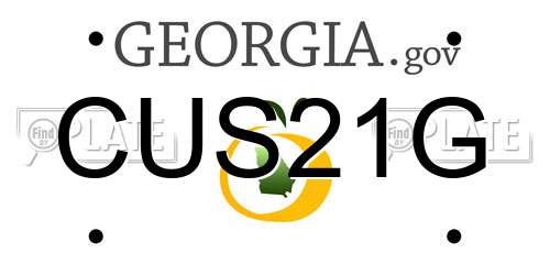 CUS21G Georgia License Plate